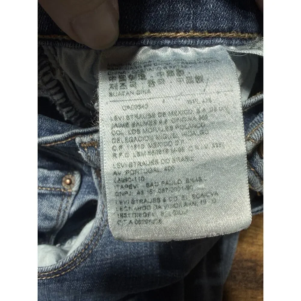 Levis 505 Straight Jeans Womens Size 29 Medium‎ Wash Blue Stretch 5 Pockets